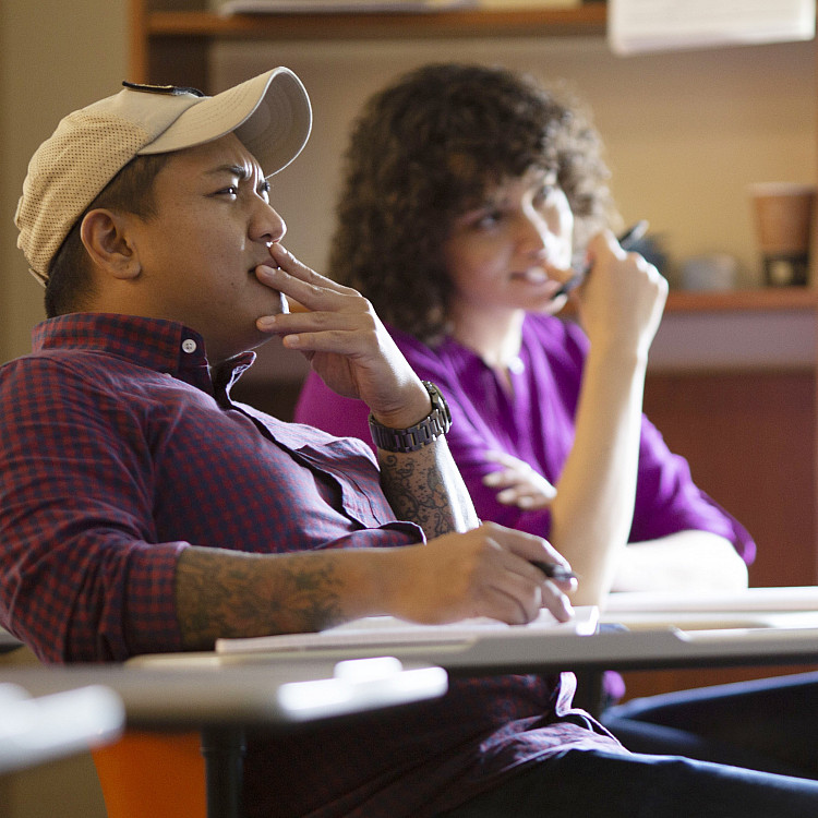 Students at desks in psychology class
