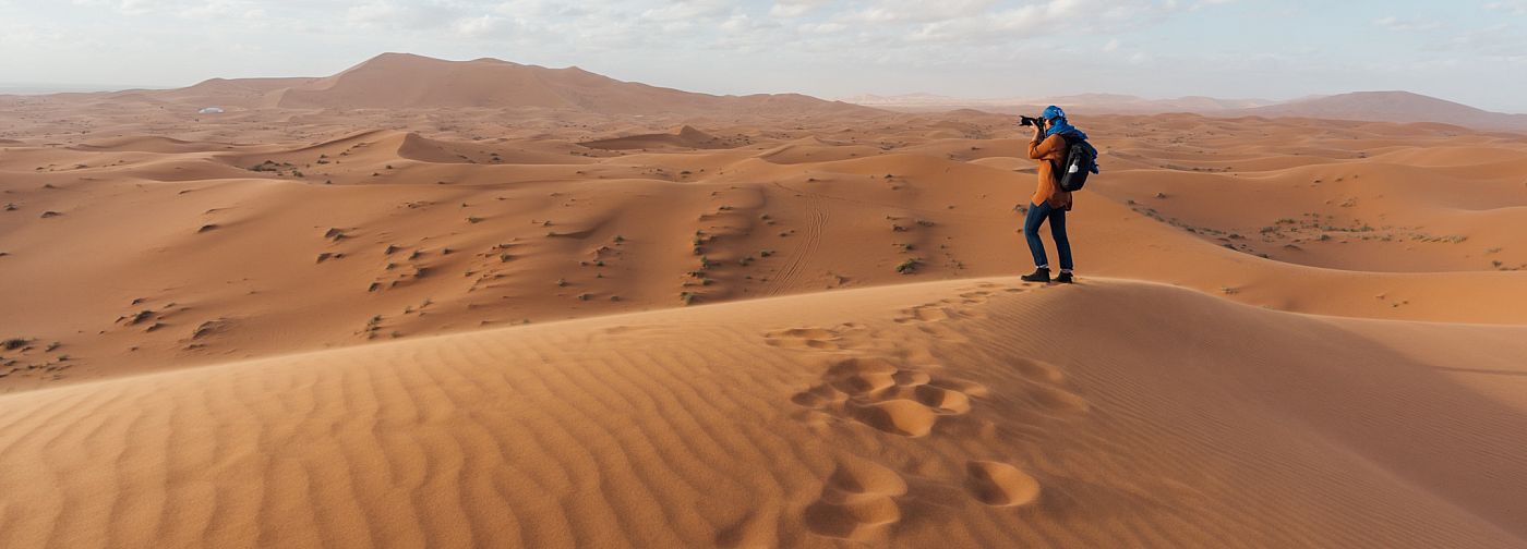 Erin Sullivan '12 taking photos in Morocco.